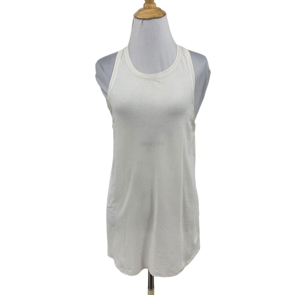 Lululemon Tank Top Womens 8 White All Tied Up Cutout Back Lightweight *READ